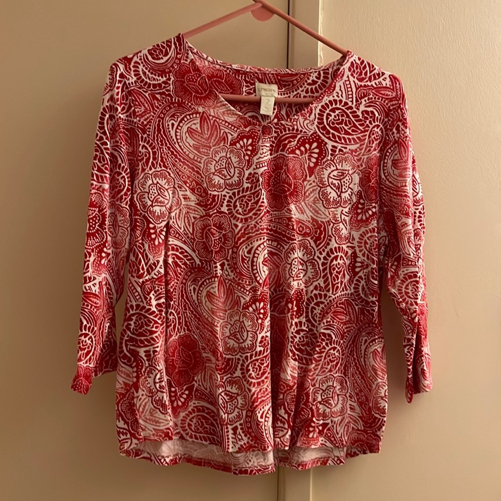 Red Floral Top